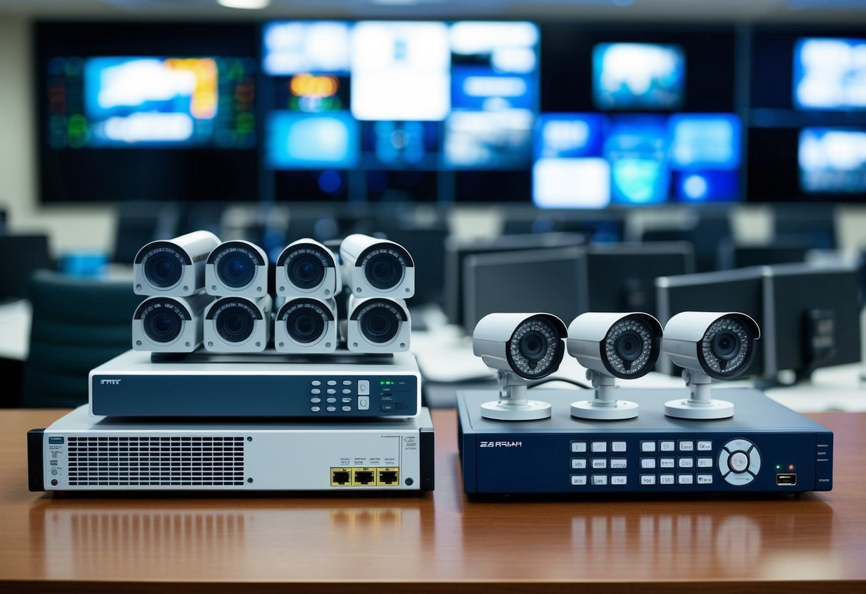 DVR/NVR system in a security control room